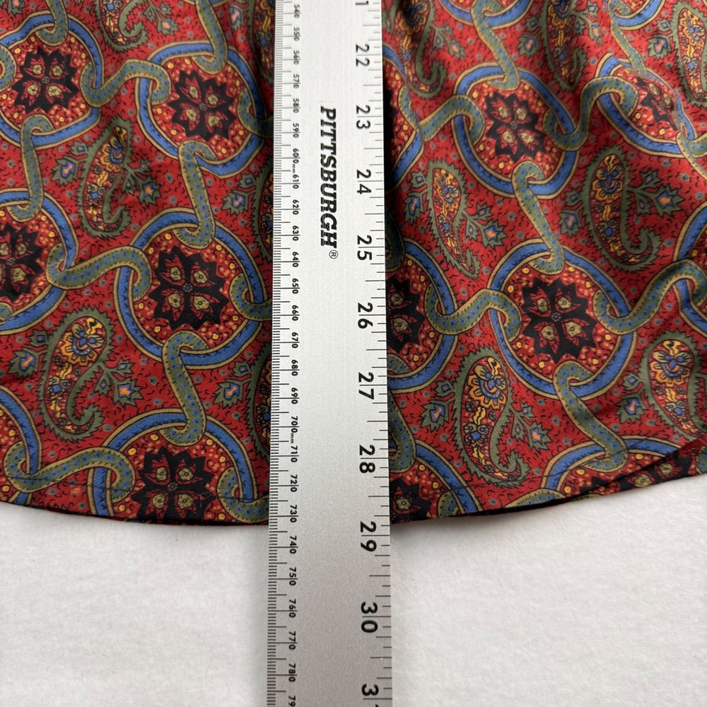 Liz Claiborne Vintage Red Paisley Rayon Midi Skirt Womens 14 A-Line‎ Boho Retro - Picture 5 of 7